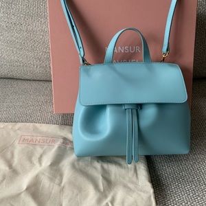 Mansur Gavriel Calf Mini Mini Lady Bag in Sky Blue